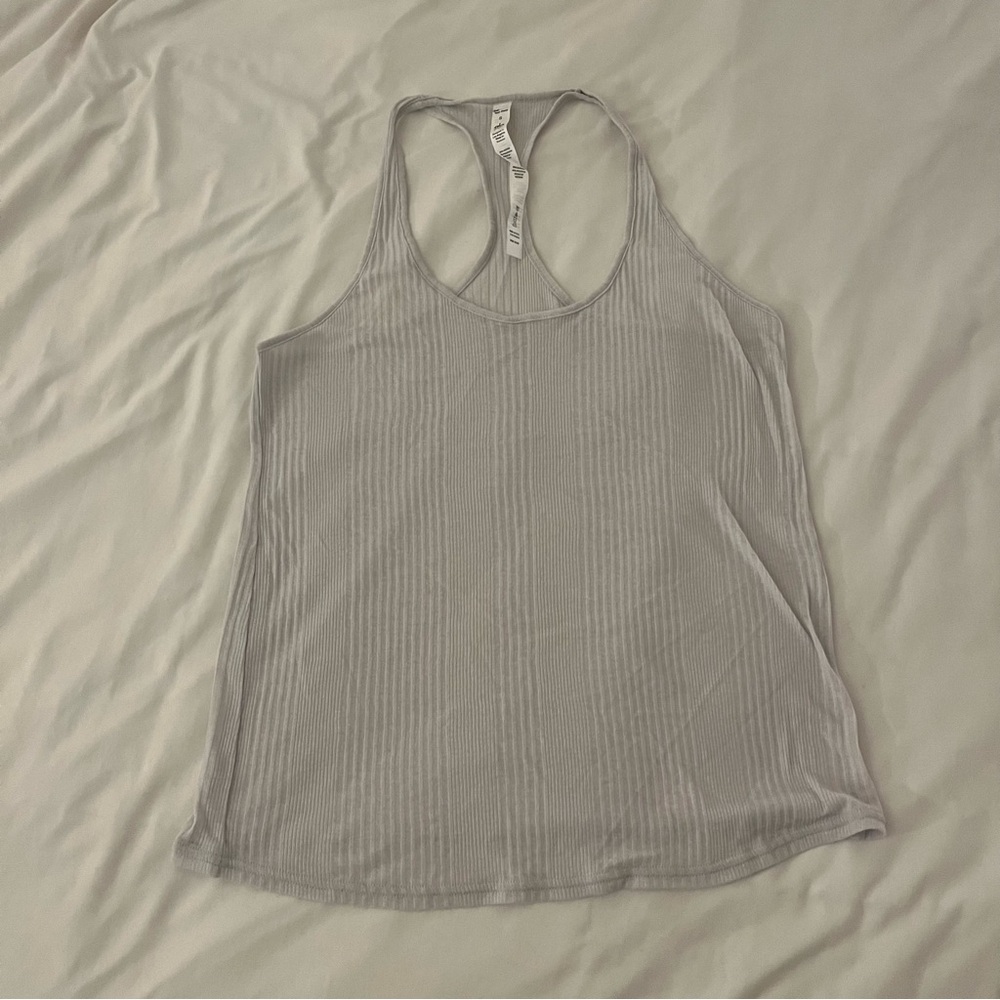 New Alo Muscle Ribbed Tank Heather Gray Small $55